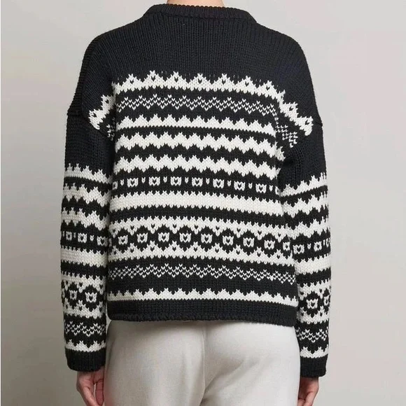 Velvet by Graham & Spencer Women's Maywood Chunky Fair Isle Sweater M - Picture 3 of 12
